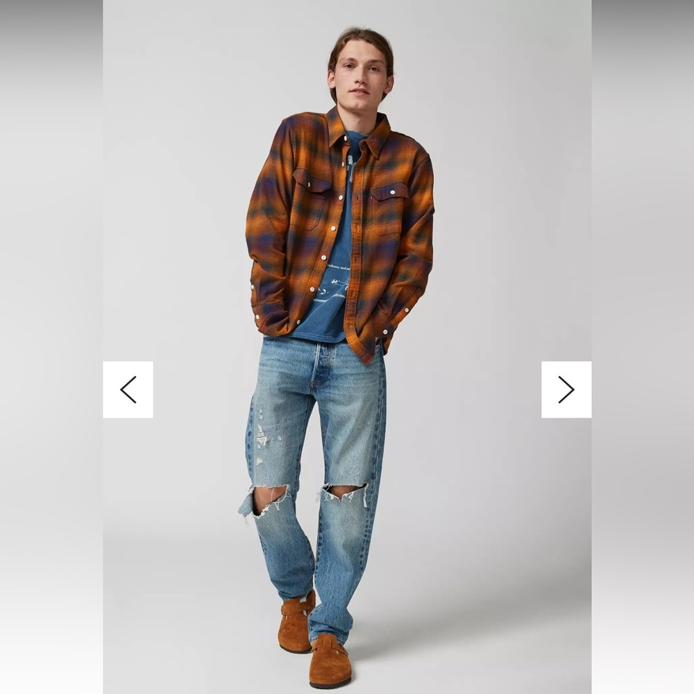 Nwt Levi’s Men Jackson Plaid Worker Shirt Buttons Long Sleeve Small - Picture 4 of 7